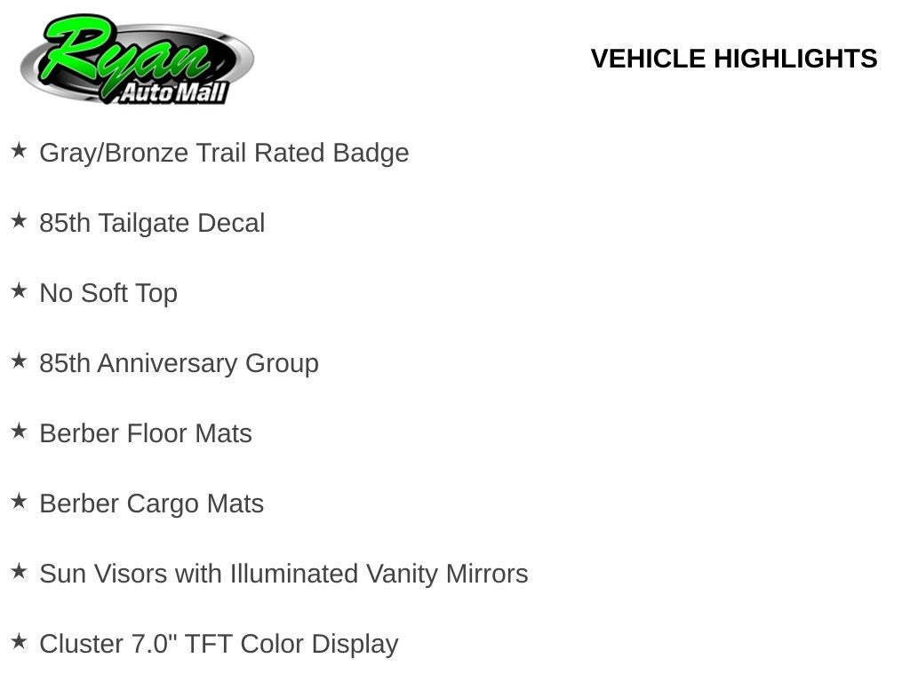2026 Jeep Wrangler 85th Anniversary Edition