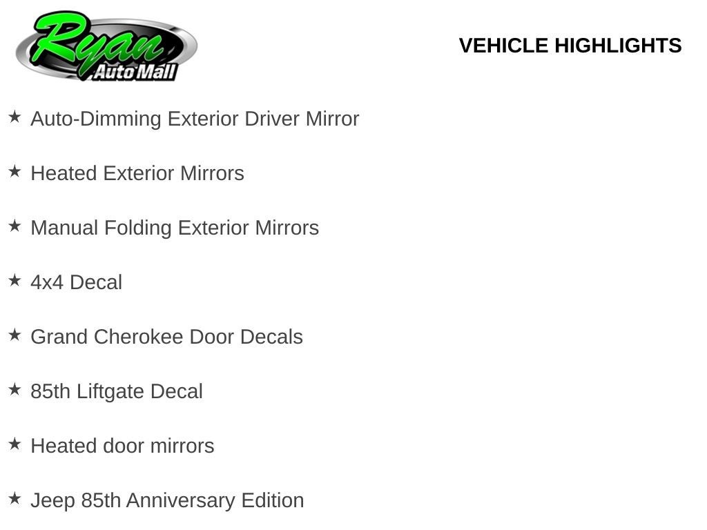 2026 Jeep Grand Cherokee Limited 85th Anniversary Edition