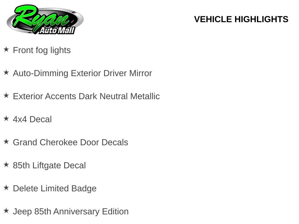 2026 Jeep Grand Cherokee L Limited 85th Anniversary Edition