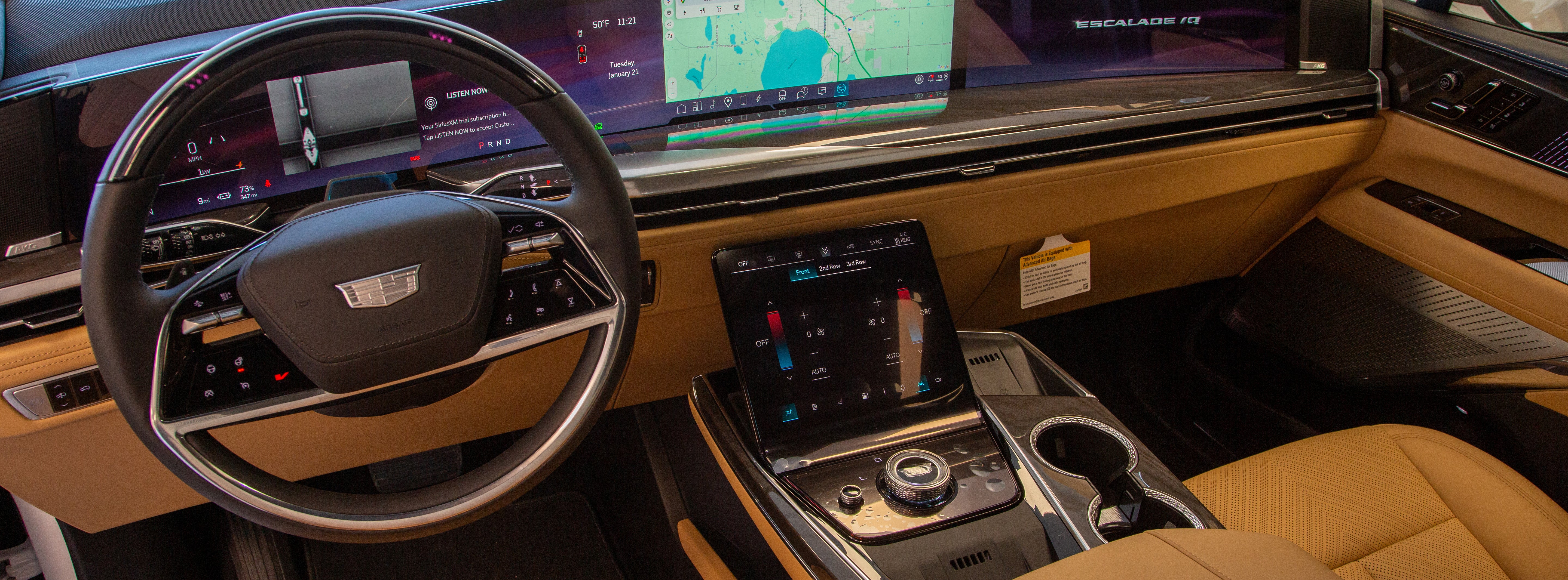 Interior of an all-electric Escalade IQ