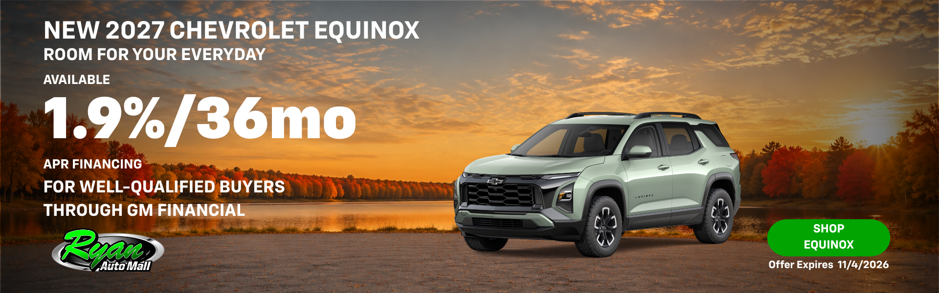 Ryan Auto Mall’s New Chevrolet Equinox Offer