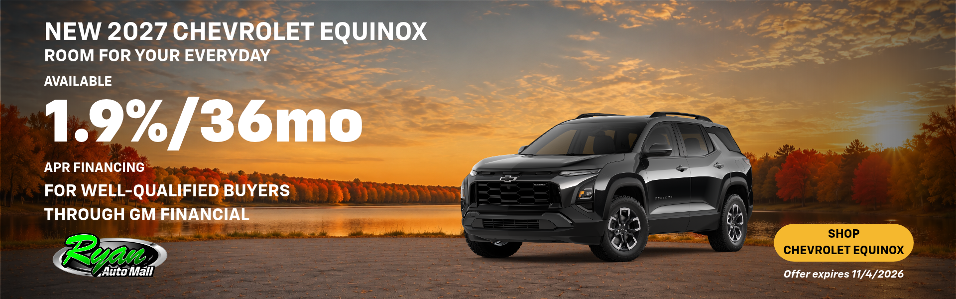 Ryan Auto Mall’s New Chevrolet Equinox Offer