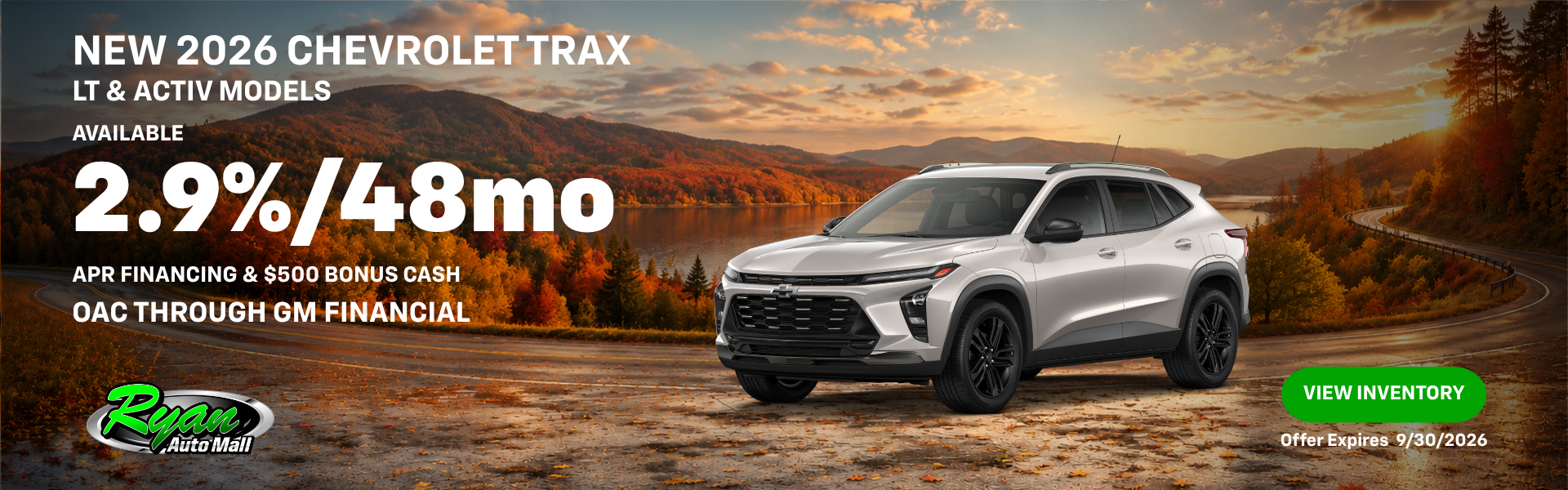 Ryan Auto Mall’s Chevrolet Trax Offer