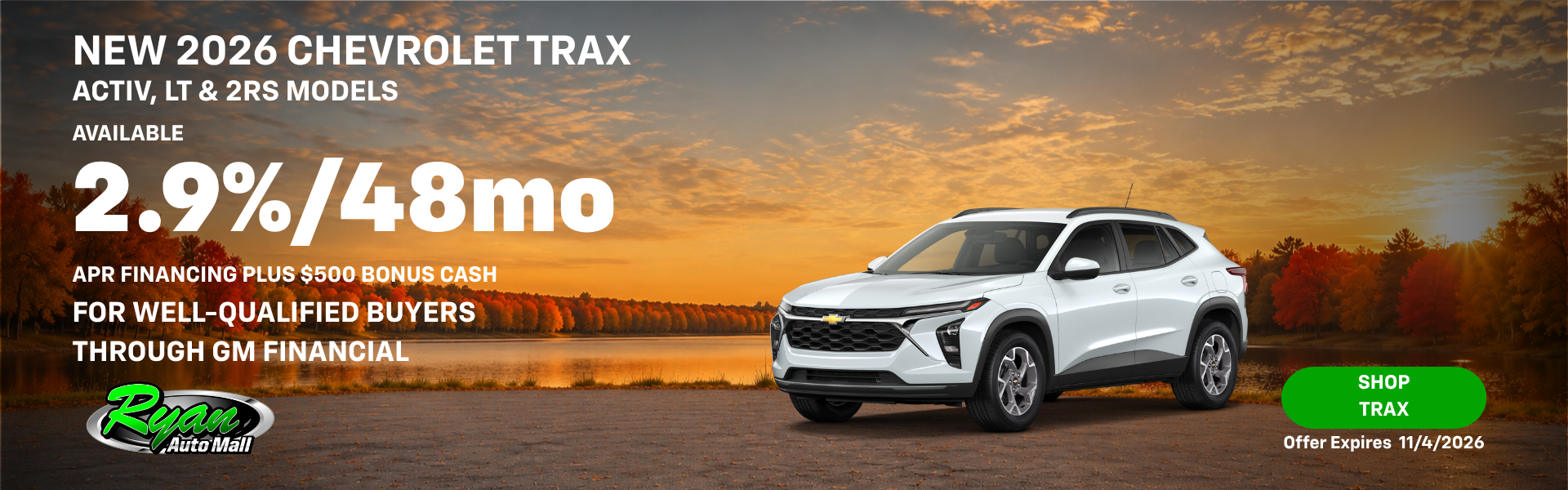 Ryan Auto Mall’s Chevrolet Trax Offer