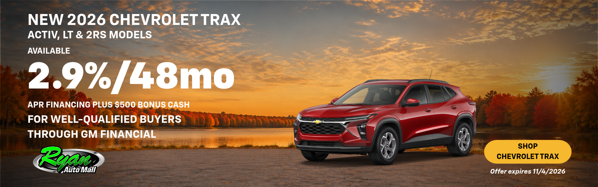 Ryan Auto Mall’s Chevrolet Trax Offer