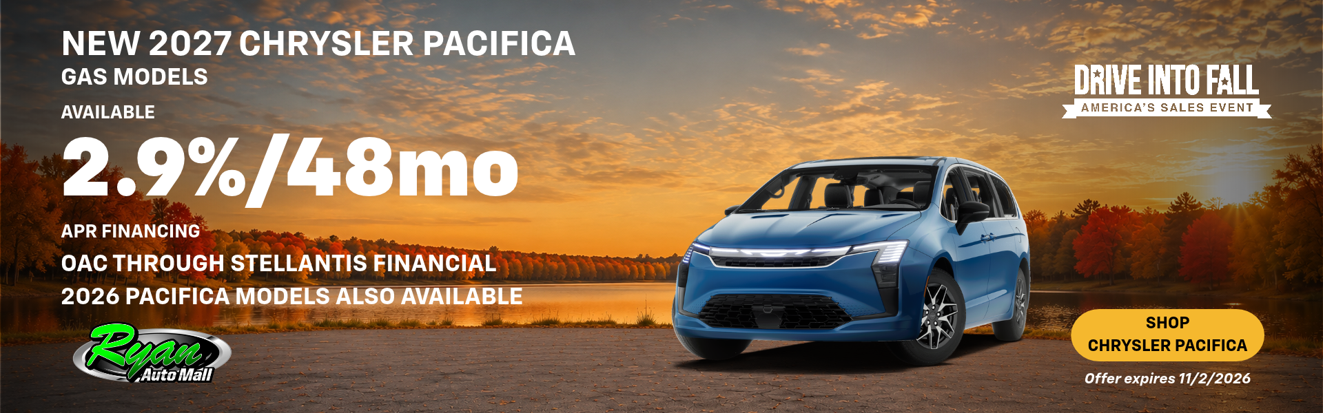 Ryan Auto Mall’s New Chrysler Pacifica Inventory