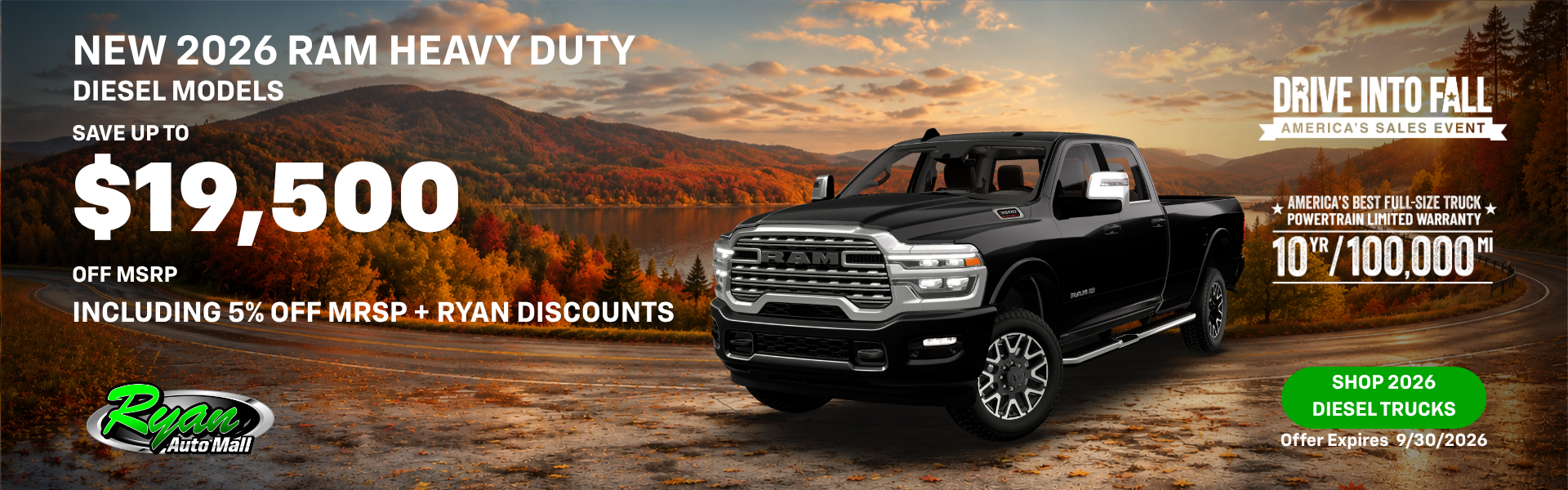 Ryan Auto Mall’s New 2026 Ram HD Diesel Inventory