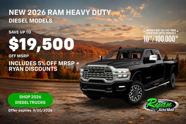 Ryan Auto Mall’s New 2026 Ram HD Diesel Inventory