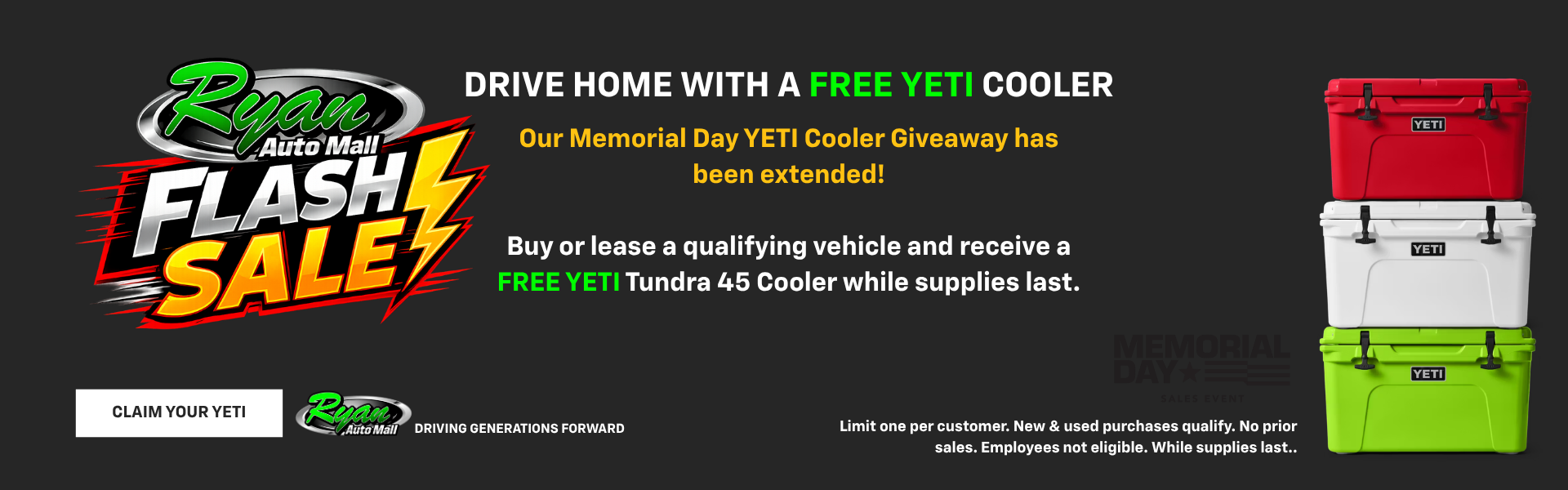 Memorial Day YETI giveaway