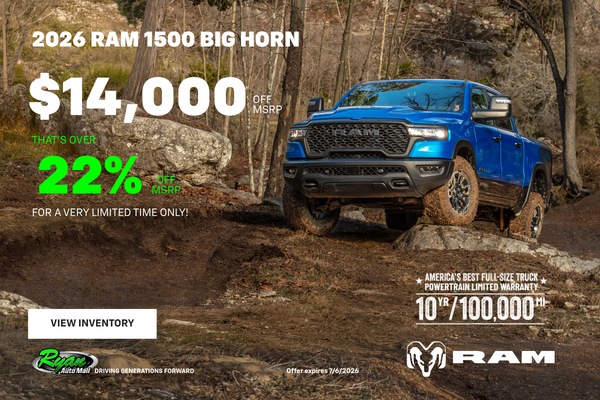 Ryan Auto Mall’s New Ram 1500 Big Horn Inventory