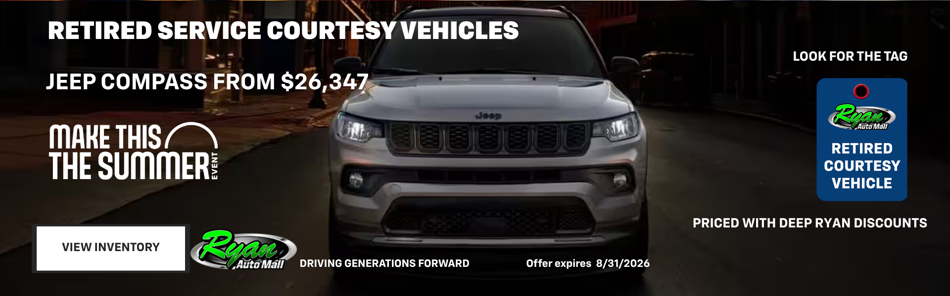 Ryan Auto Mall’s Retired Service Vehicle Inventory