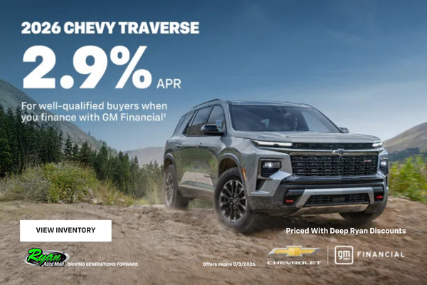 Ryan Auto Mall’s Chevrolet Traverse Offer