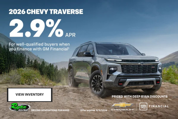 Ryan Auto Mall’s Chevrolet Traverse Offer