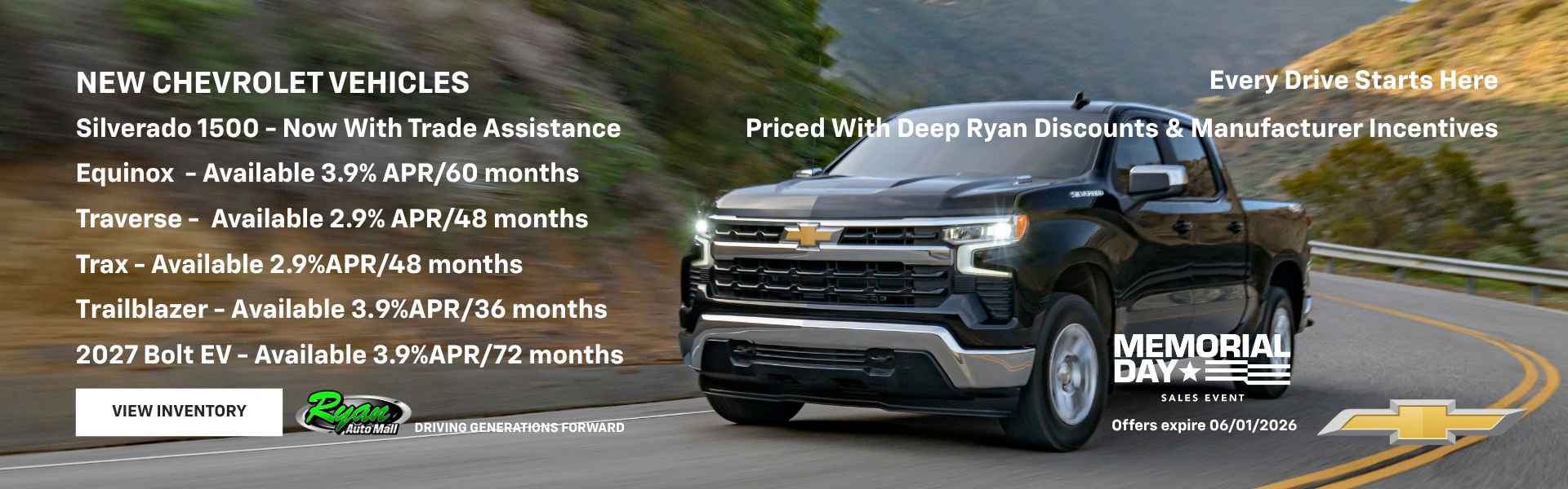 Ryan Auto Mall’s New Chevrolet Inventory