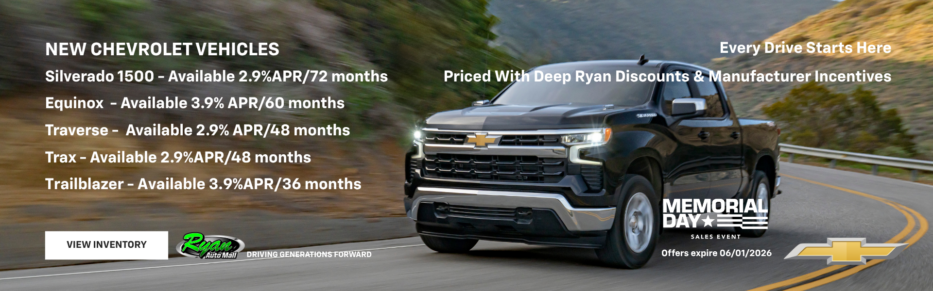 Ryan Auto Mall’s New Chevrolet Inventory