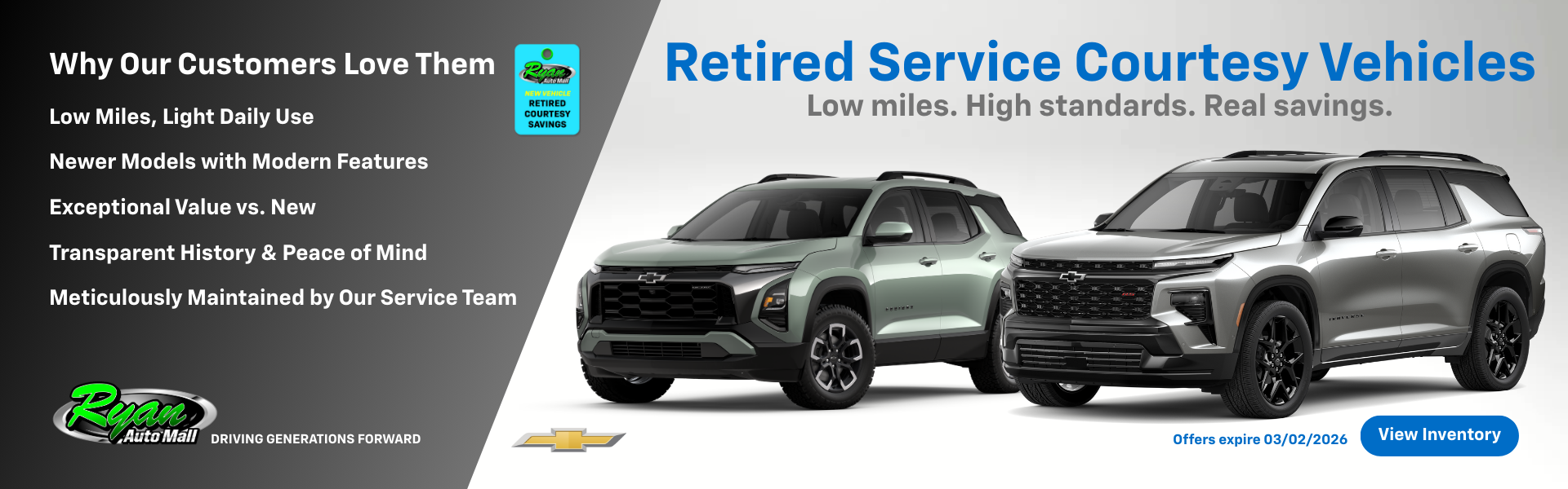 Retired Service Courtesy Vehicles