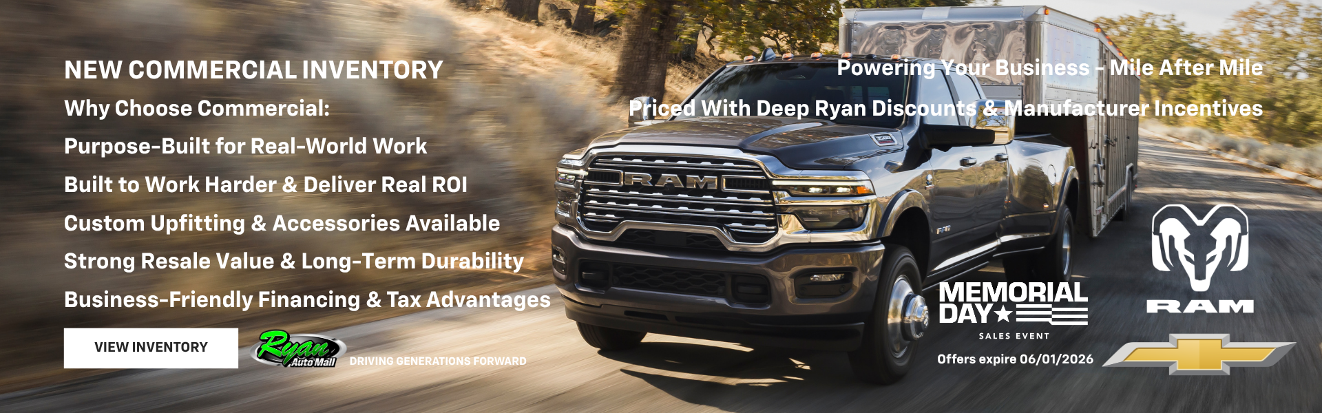 Ryan Auto Mall’s New Commercial Inventory